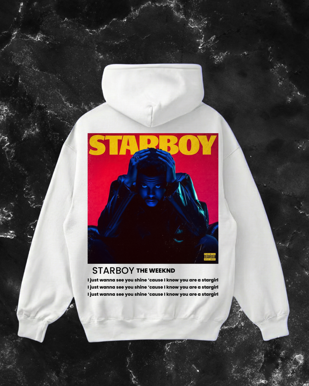 Starboy and stargirl hoodies white version