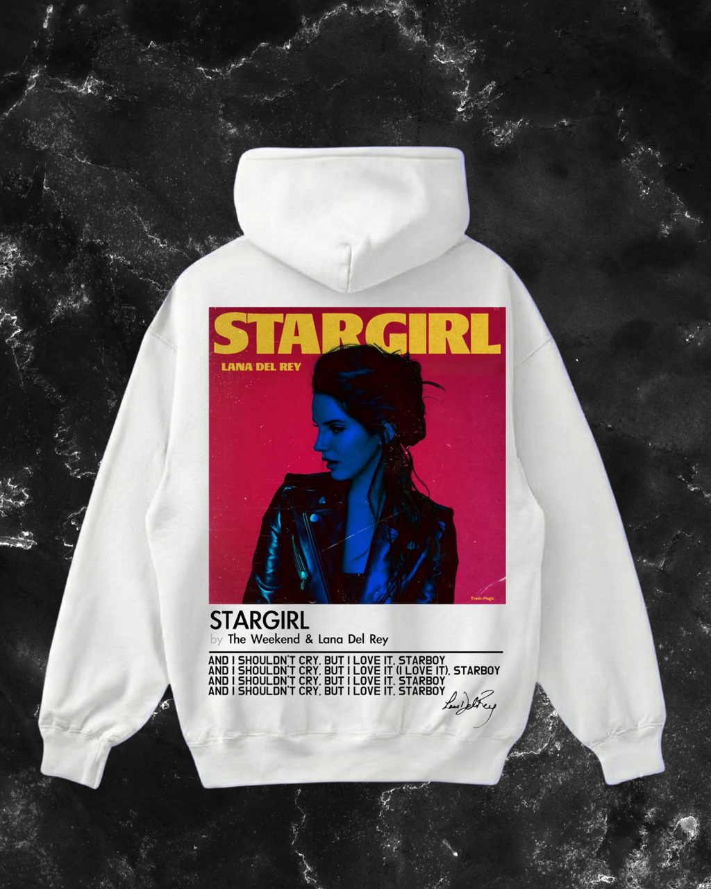 Starboy and stargirl hoodies white version
