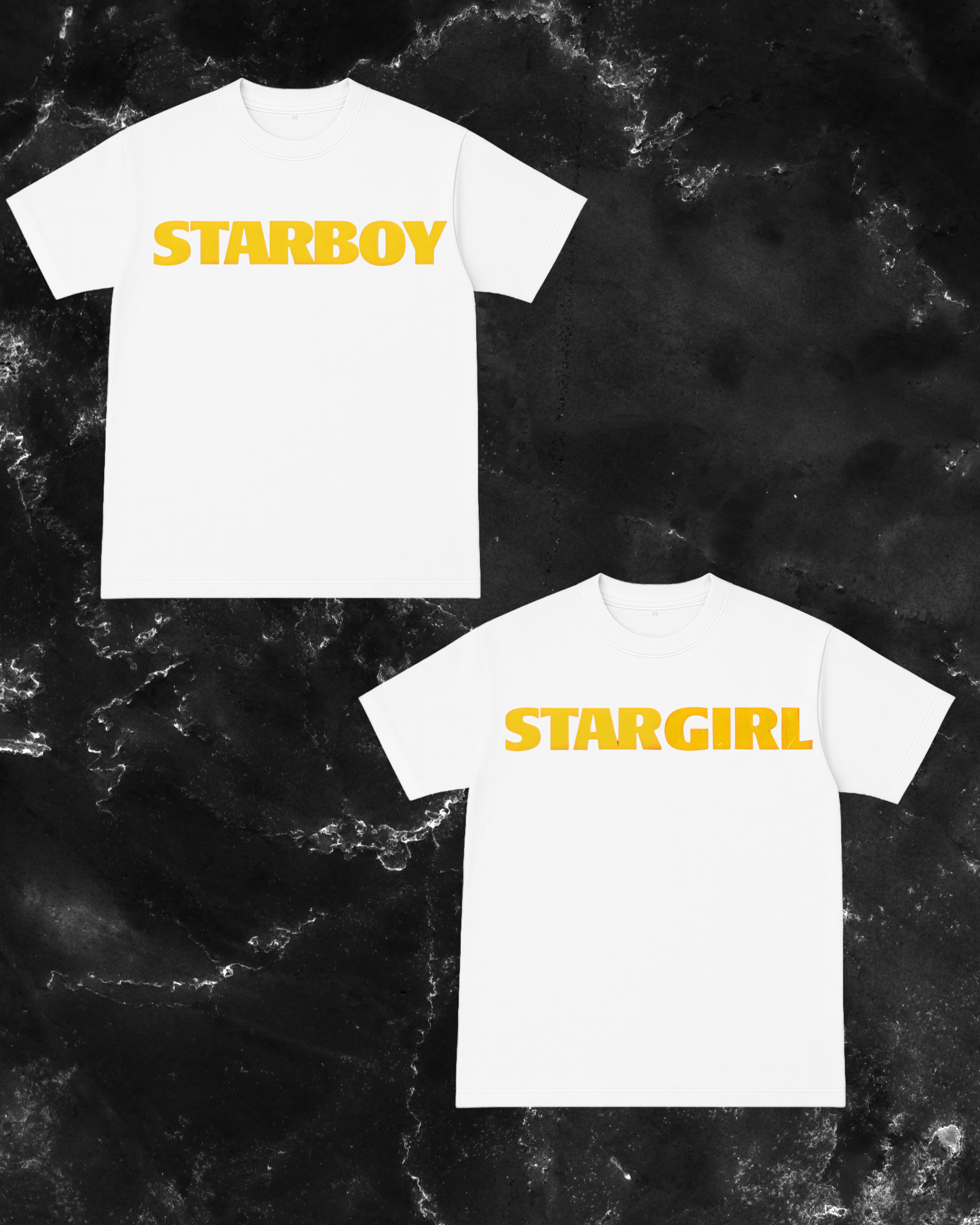 Starboy and stargirl t-shirts white version