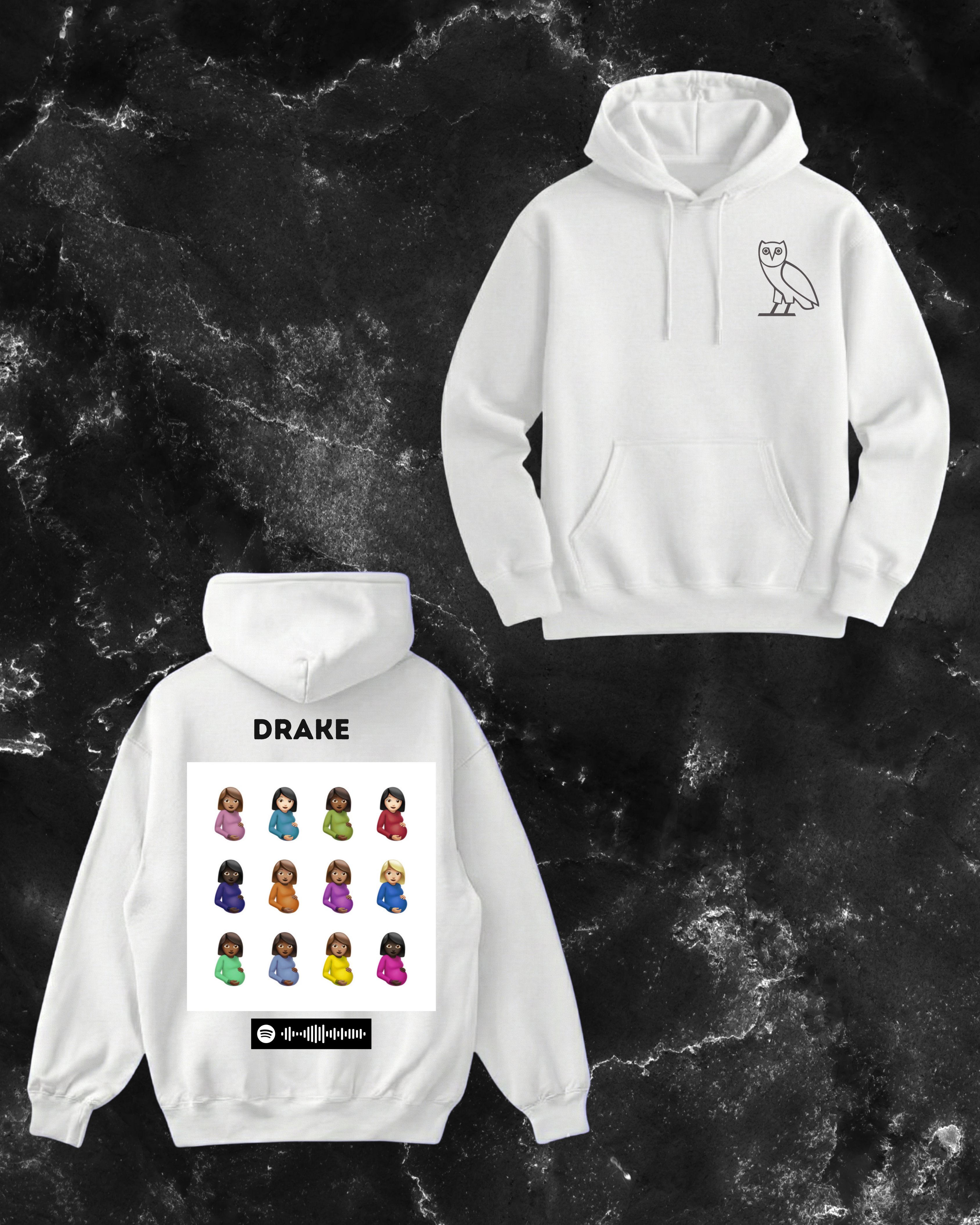 drake hoodie white