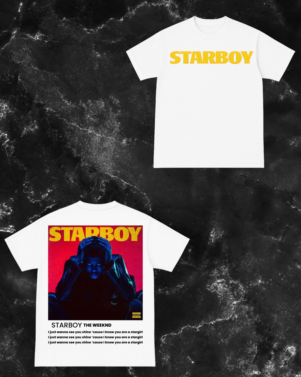 Starboy and stargirl t-shirts white version