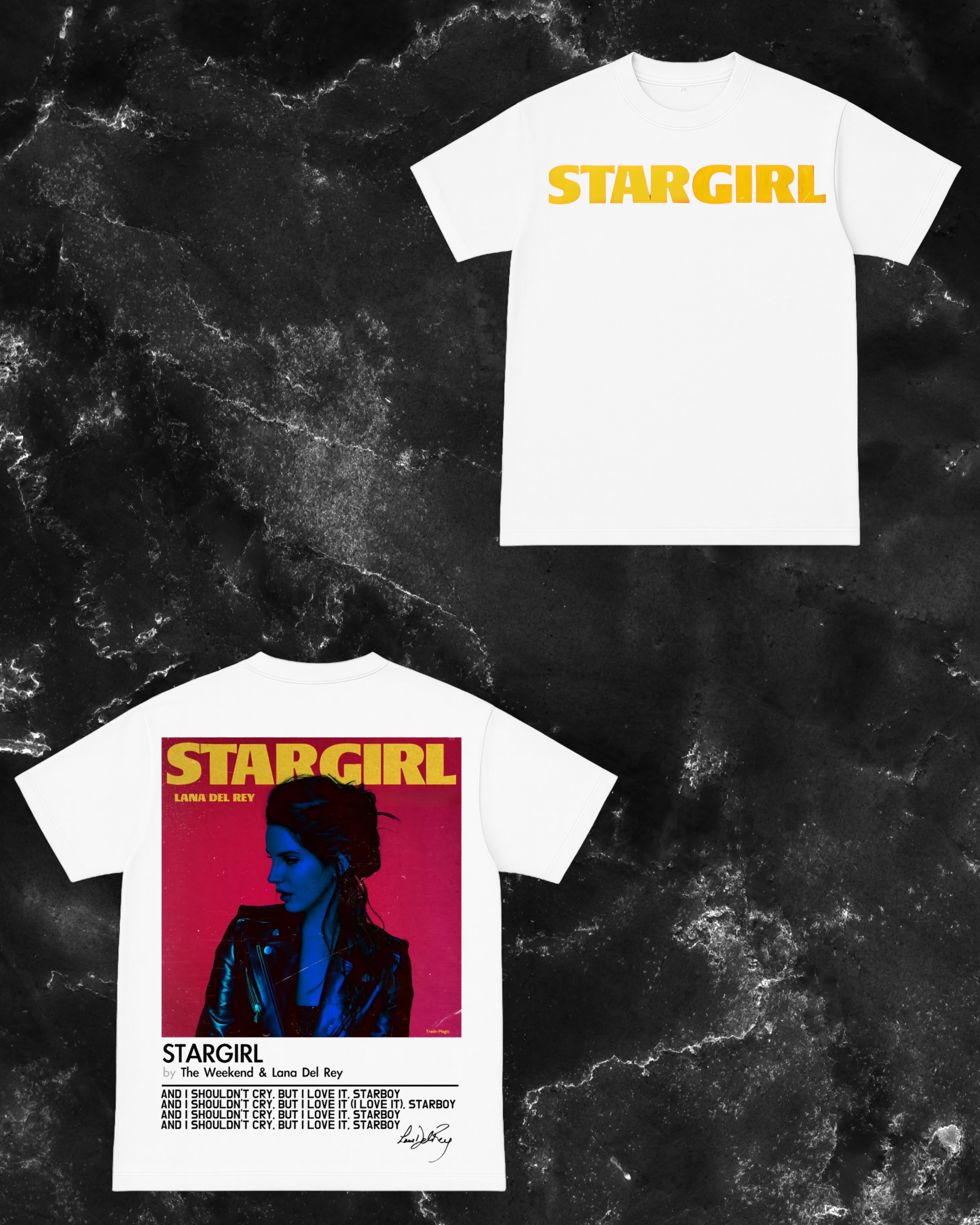 Starboy and stargirl t-shirts white version