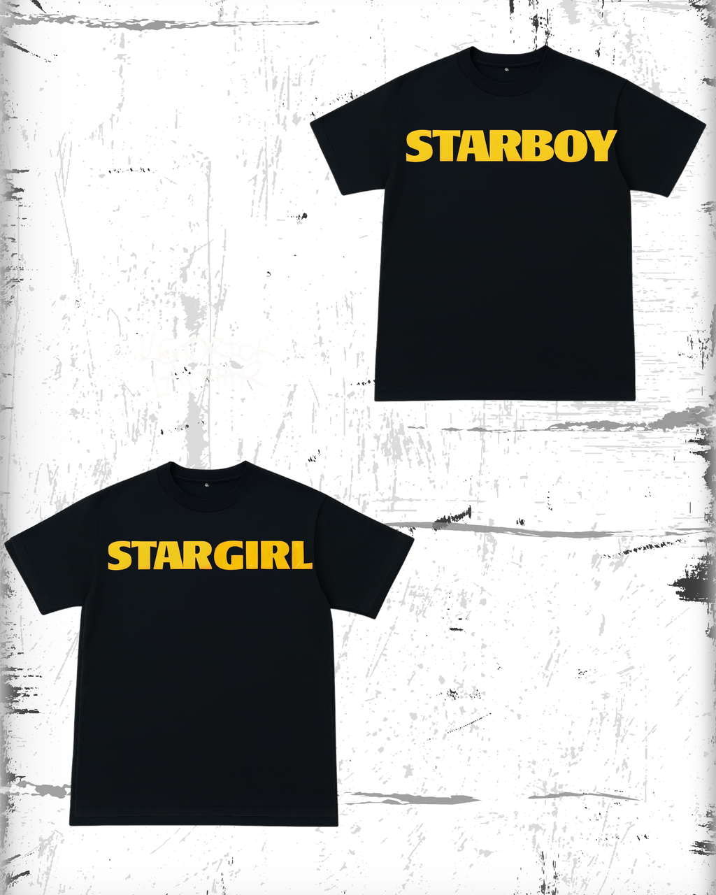 Starboy and stargirl t-shirts black version