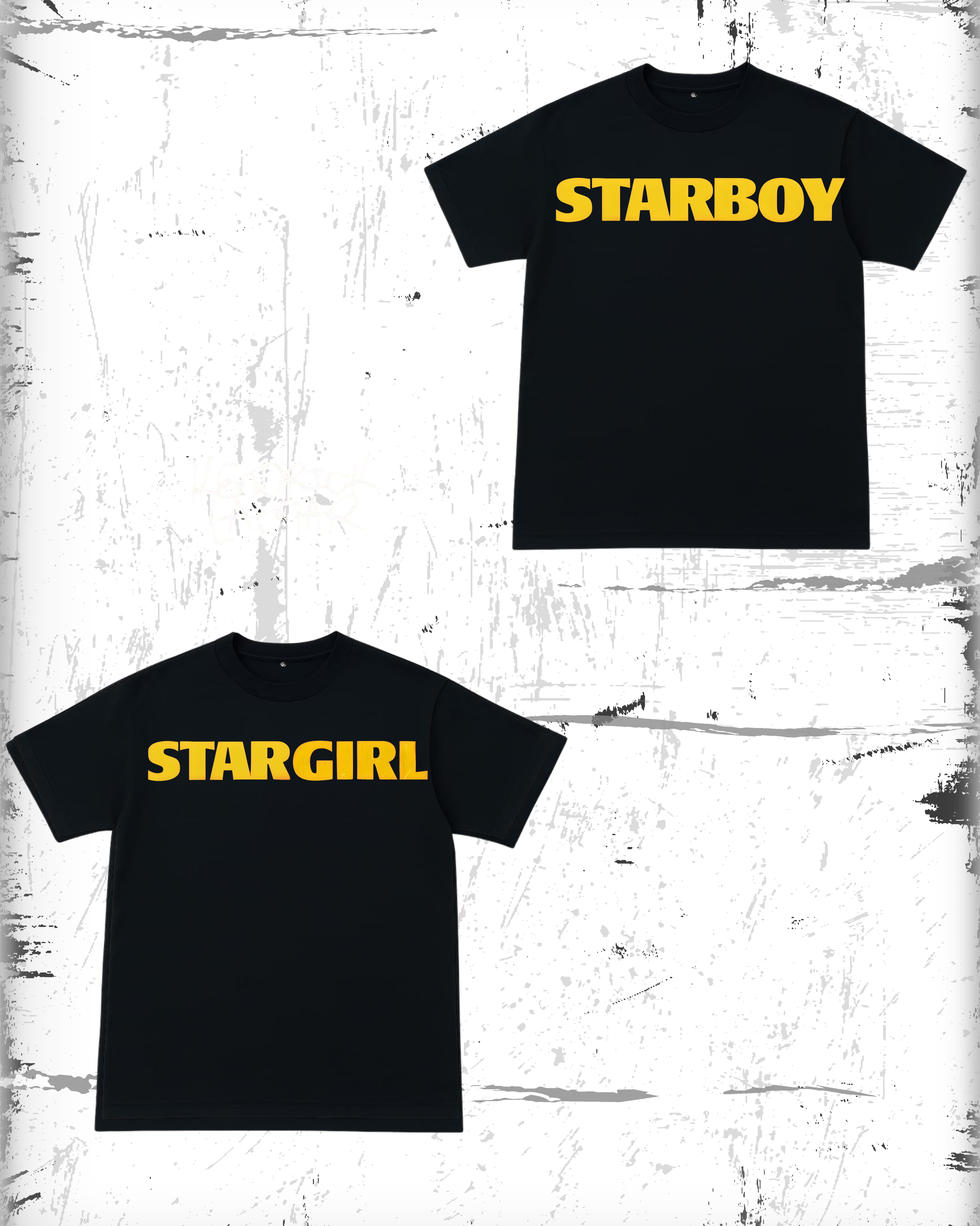 Starboy and stargirl t-shirts black version