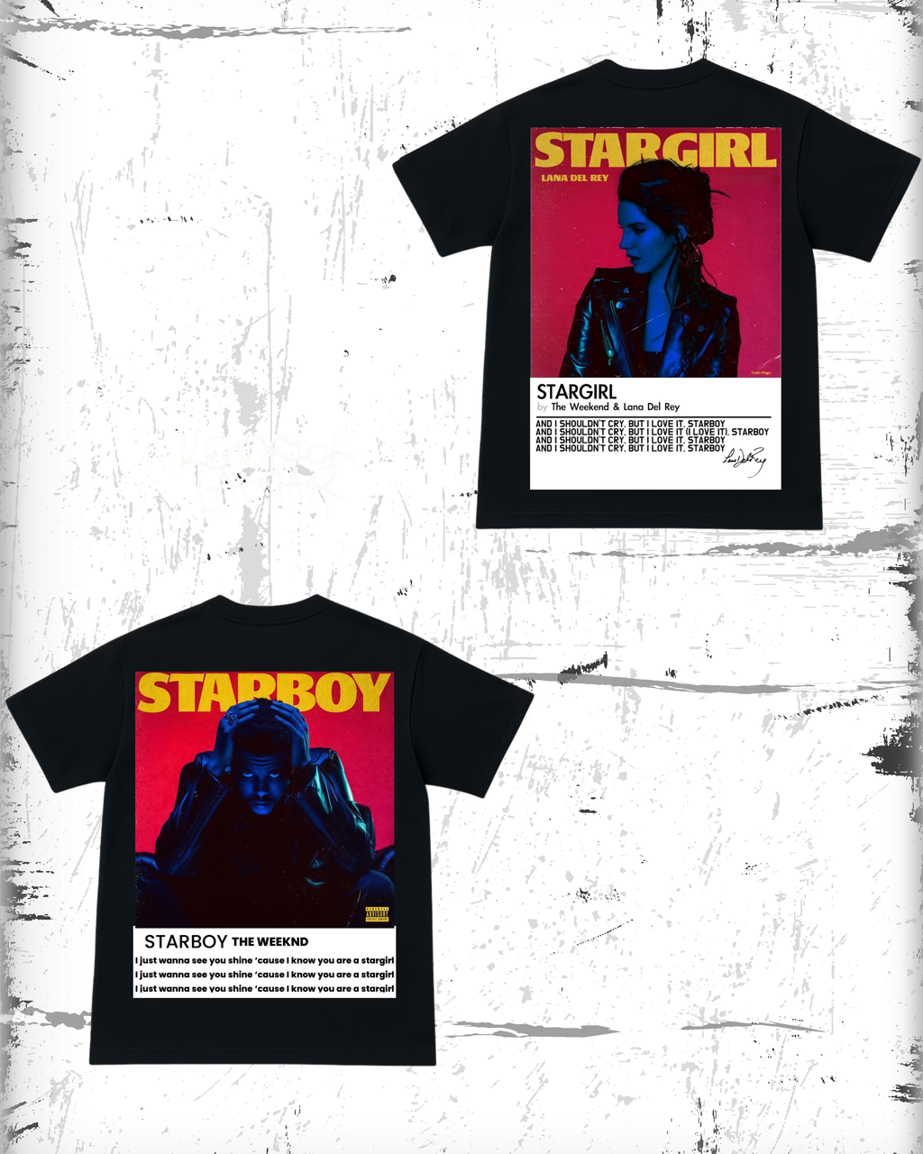 Starboy and stargirl t-shirts black version