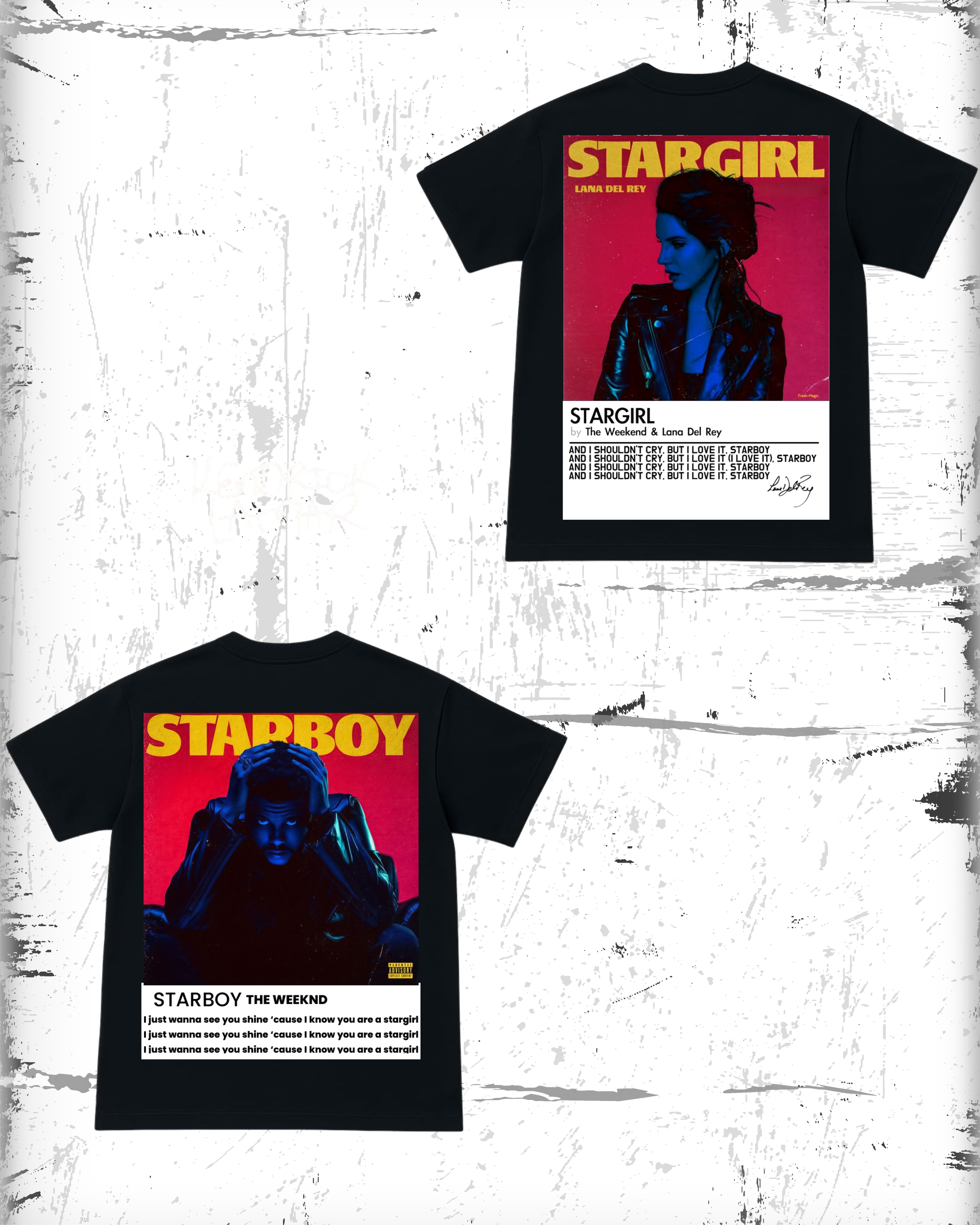 Starboy and stargirl t-shirts black version
